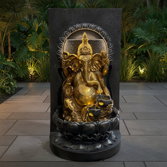 Ganesha Lotus Fountain Water Feature