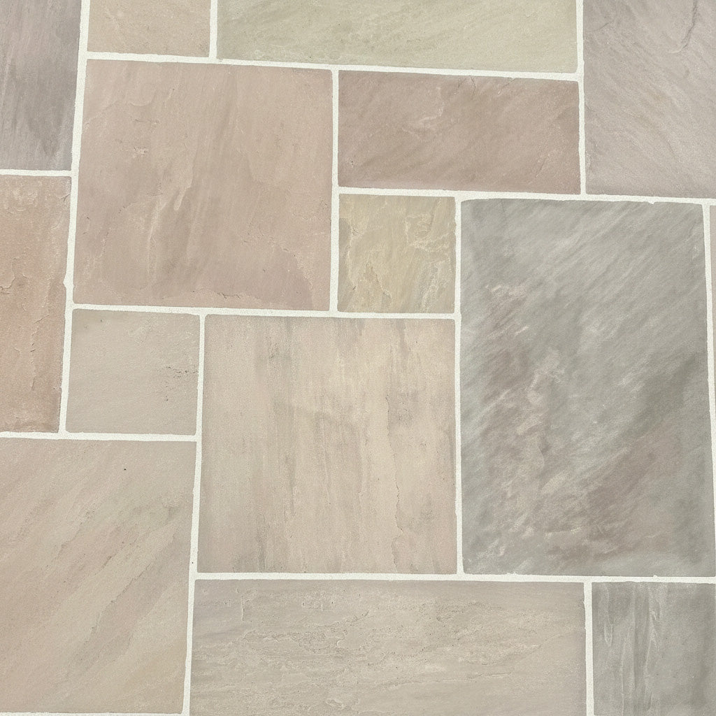 Raj Ochre Naturally Split Sandstone Patio Pack - 1st Quality