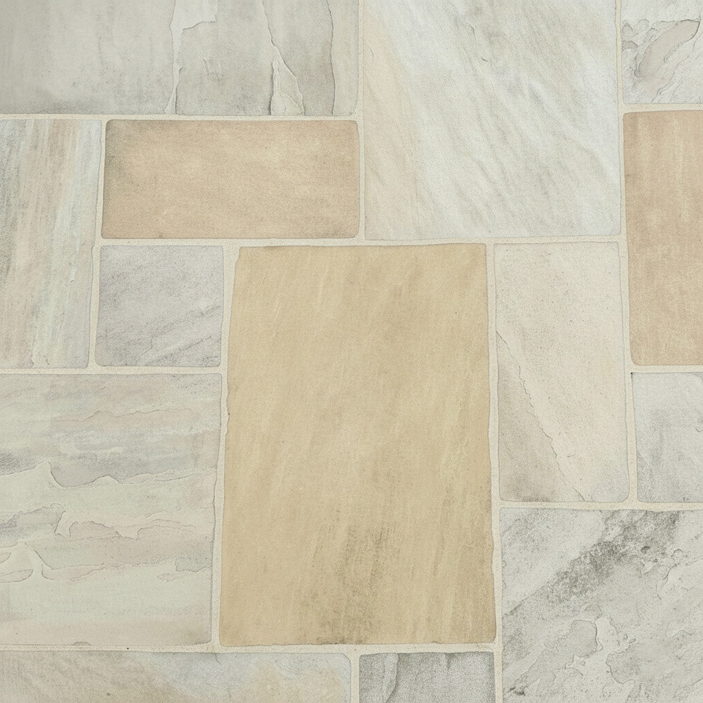 Raj Indian Dawn Naturally Split Sandstone Patio Pack - 1st Quality