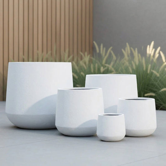 Modstone Satine Tapered Cylinder Pot - White