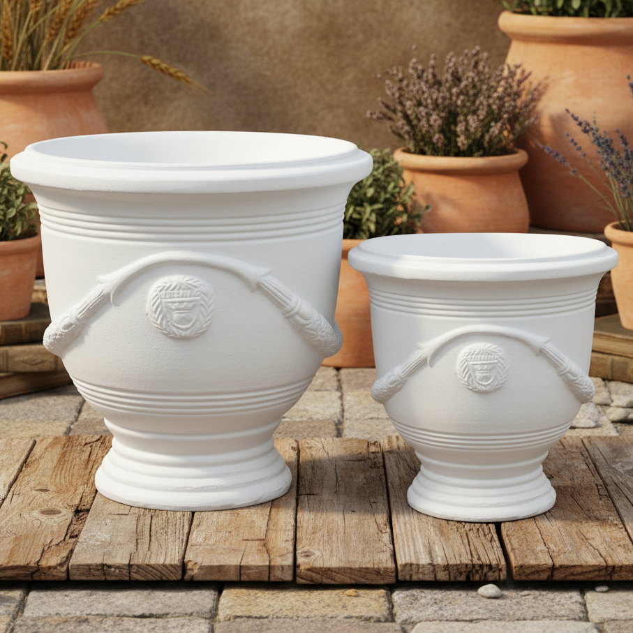 Villa Urn Planter - White