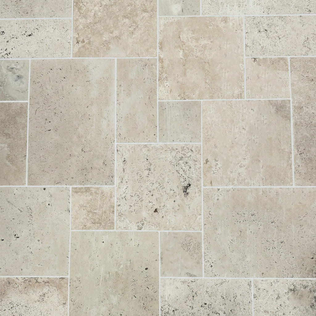 Classic Travertine French Pattern 12mm Natural Stone Tiles - SOLD per 1.48m2 set