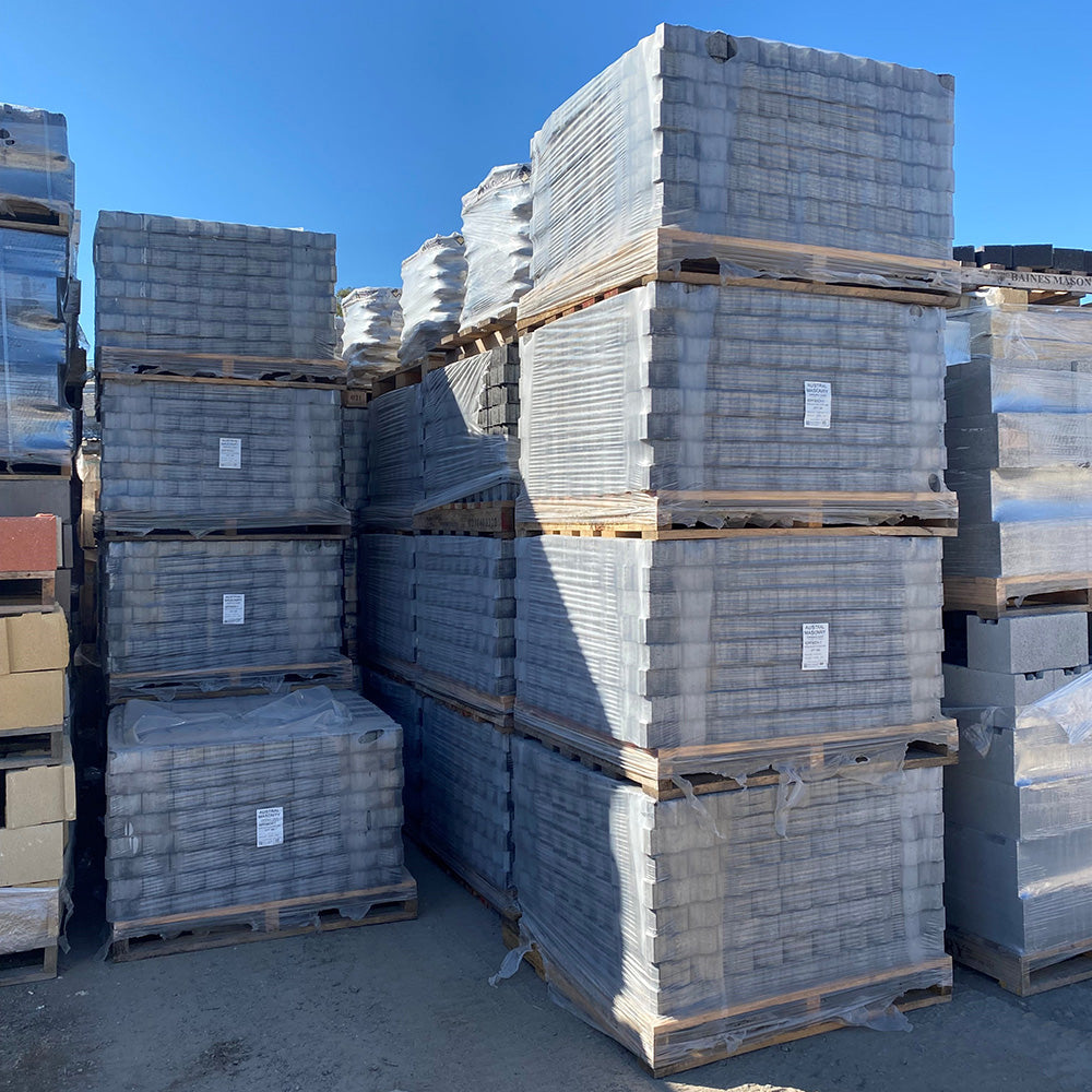 Interlock 230x112x80mm Pavers - Charcoal - Factory Seconds - Pallet - Available at Simon's Seconds