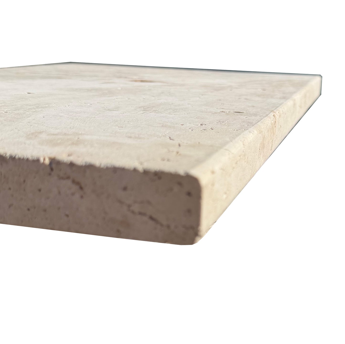 Ivory Travertine 610x406x30mm Tumbled Natural Stone Pavers - 1st Quality - Bullnose & Pencil Edge | SOLD Per Piece