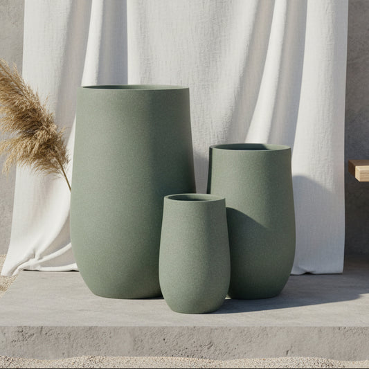 Vellum Tall U Pot Green