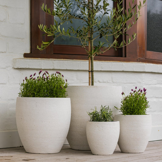 Montague Egg Pot Lava White