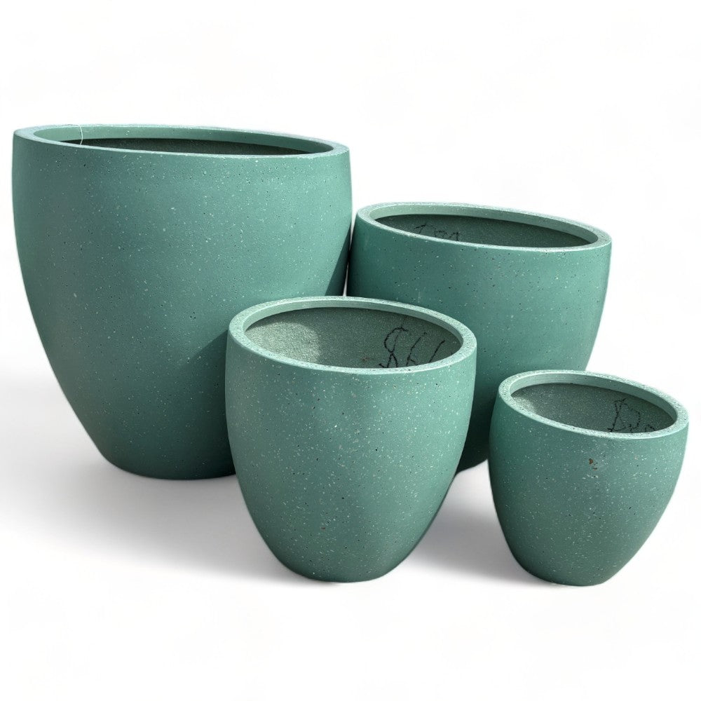 Modstone Montague Egg Pot - Sea Green Terrazzo - Landscaping - Available at Simon's Seconds