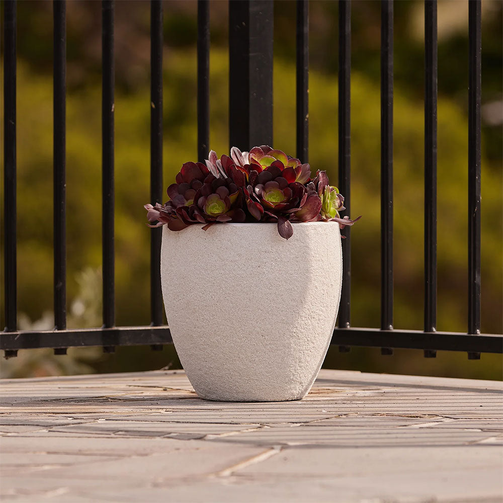 Modstone Montague Egg Pot - White Stone - landscaping - Available at Simon's Seconds