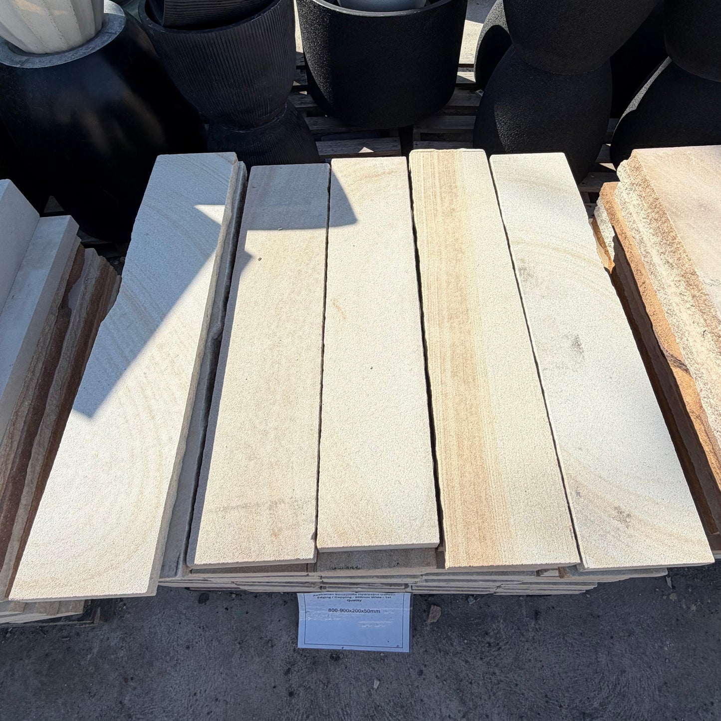 Australian Sandstone Hydrasplit Garden Edging / Capping - 200mm Wide - 1st Quality (Price Per Lineal Metre)