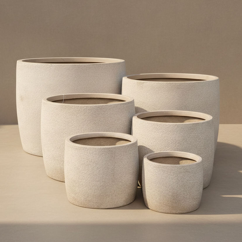 Modstone Storm Cylinder Pot - Lava Beige