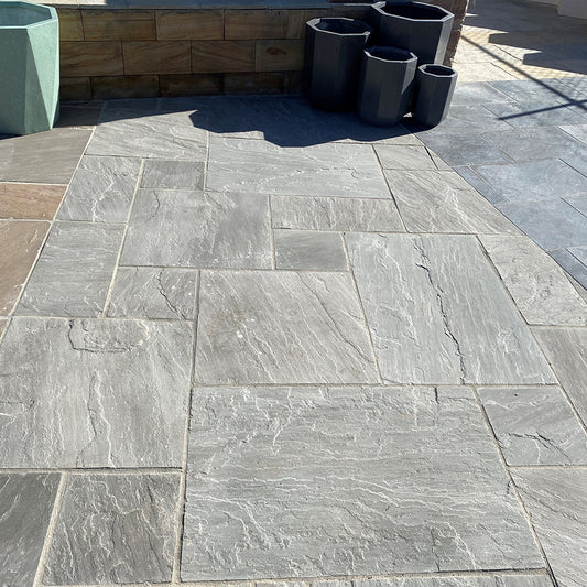 Raj Grey Naturally Split French Pattern Patio Pack - Commercial B Grade - Available at Simon's Seconds