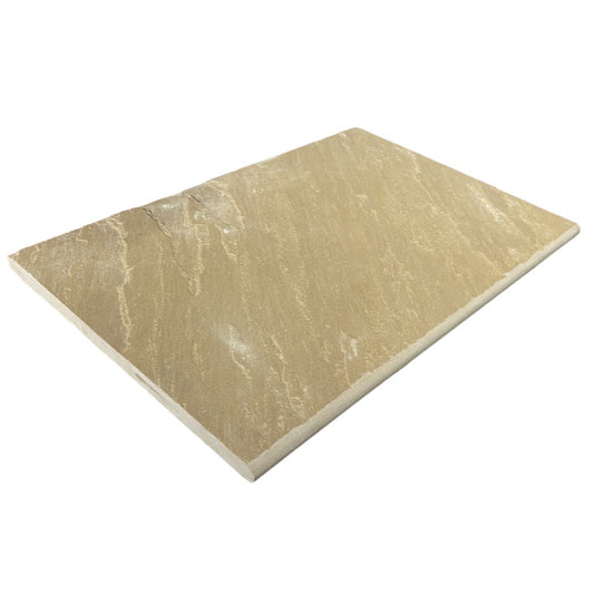 Raj Ochre Naturally Split 600x400x22mm Sandstone Bullnose Coping - 1st Quality