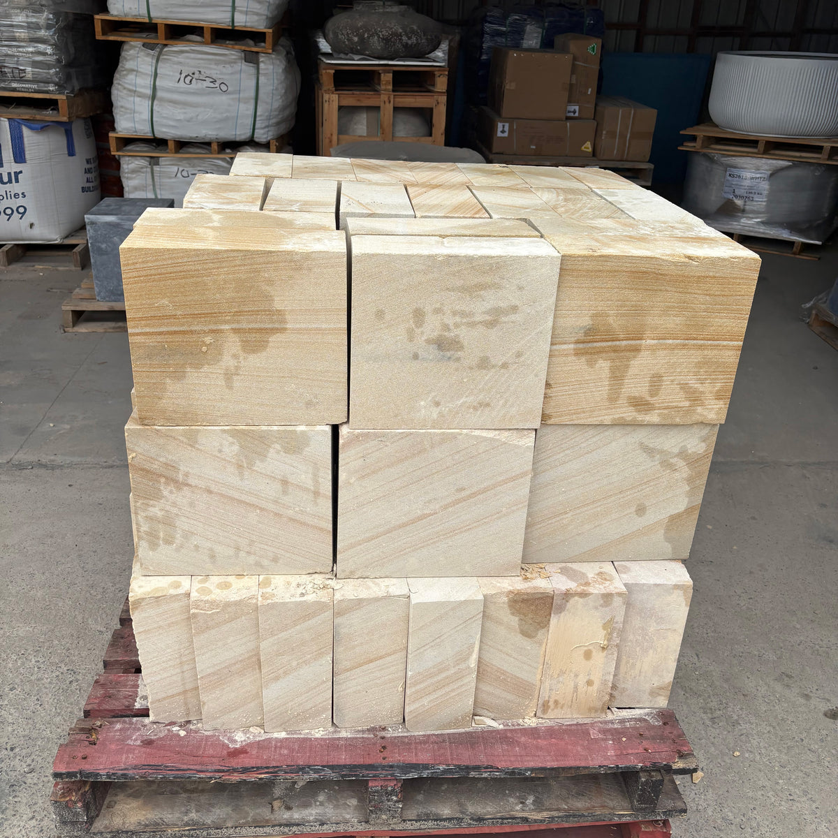 Australian Sandstone Random Sized Sawn Blocks | Sold Per pallet