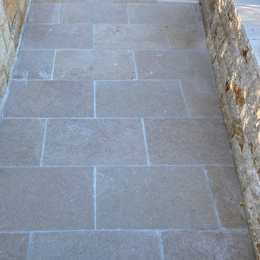 Sinai Pearl Limestone 600x400x30mm Natural Stone Pavers - 1st Quality - Pathway - Available at Simon's Seconds