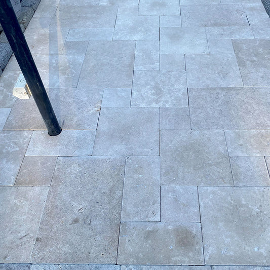 Sinai Pearl Limestone French Pattern Natural Stone Pavers - 30mm - 1st Quality - Sold per Set of 1.44m2 - Available at Simon's Seconds