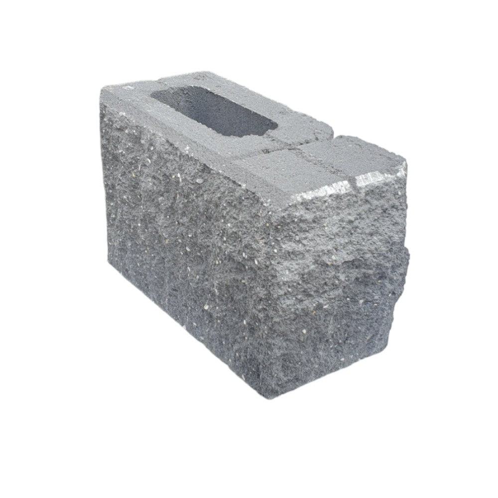 Tasman Dry Stack Full Corner Block LEFT - Basalt - 1st Quality - Available at Simon's Seconds