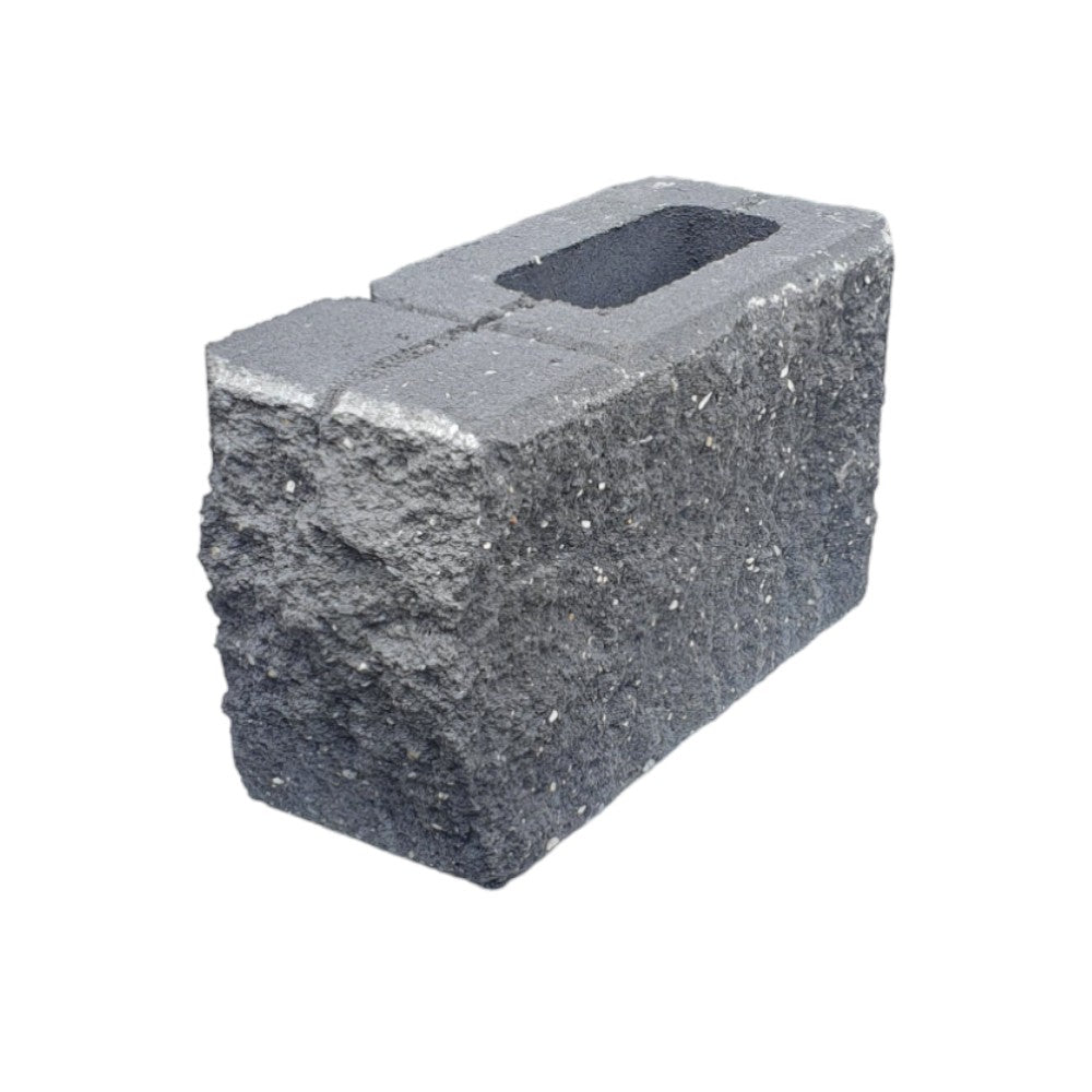 Tasman Dry Stack Full Corner Block RIGHT - Basalt - 1st Quality - Available at Simon's Seconds