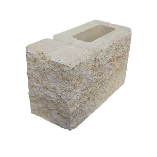 Tasman Dry Stack Full Corner Block RIGHT - Yellow Rock - 1st Quality - Available at Simon's Seconds