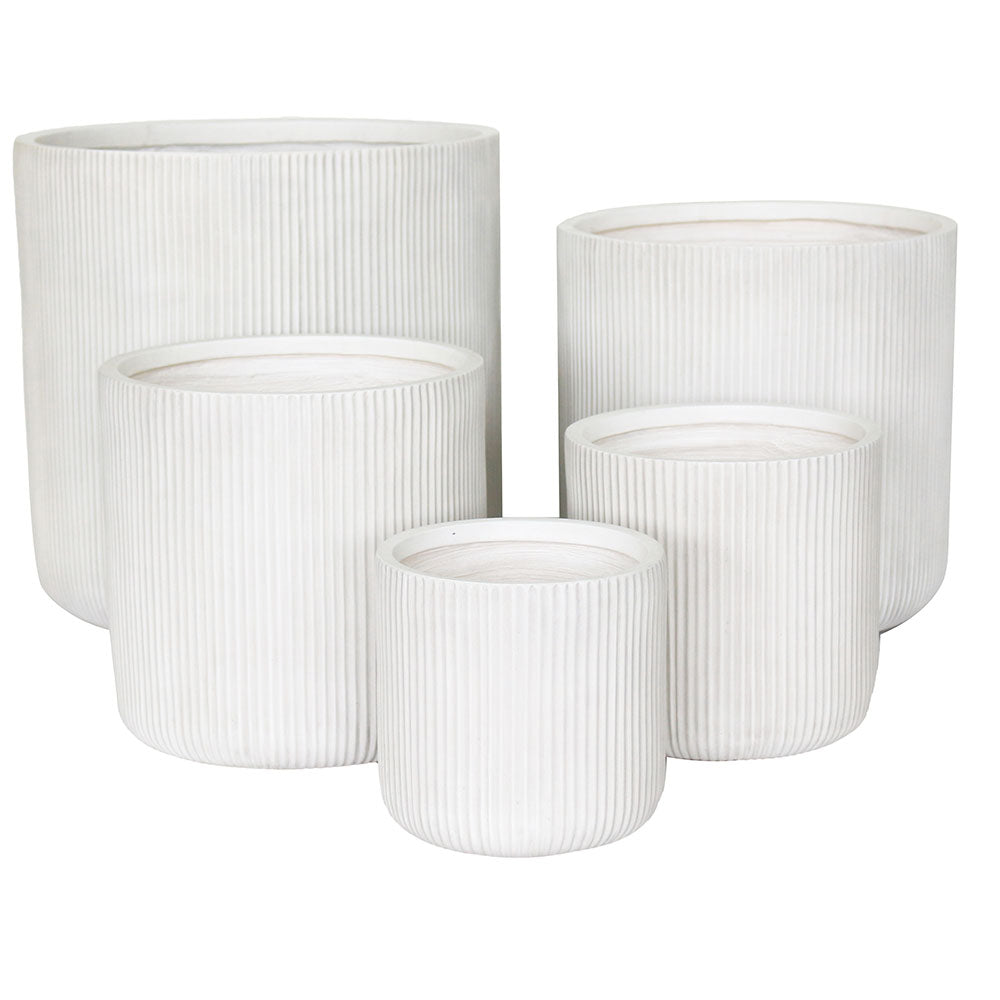 UrbanLITE Vera Cylinder Pot - White - Available at Simon's Seconds