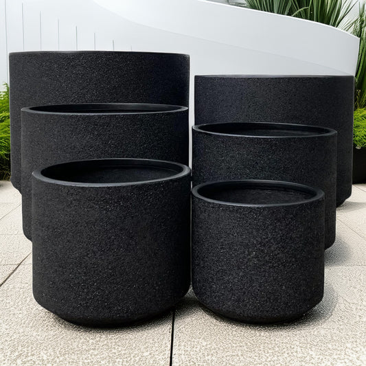 Modstone Fynn Planter Pot - Black Stone
