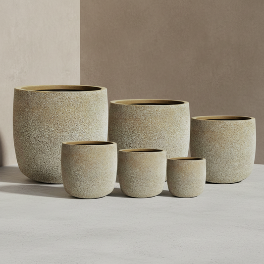 Modstone Storm Cylinder Pot - Lava Beige