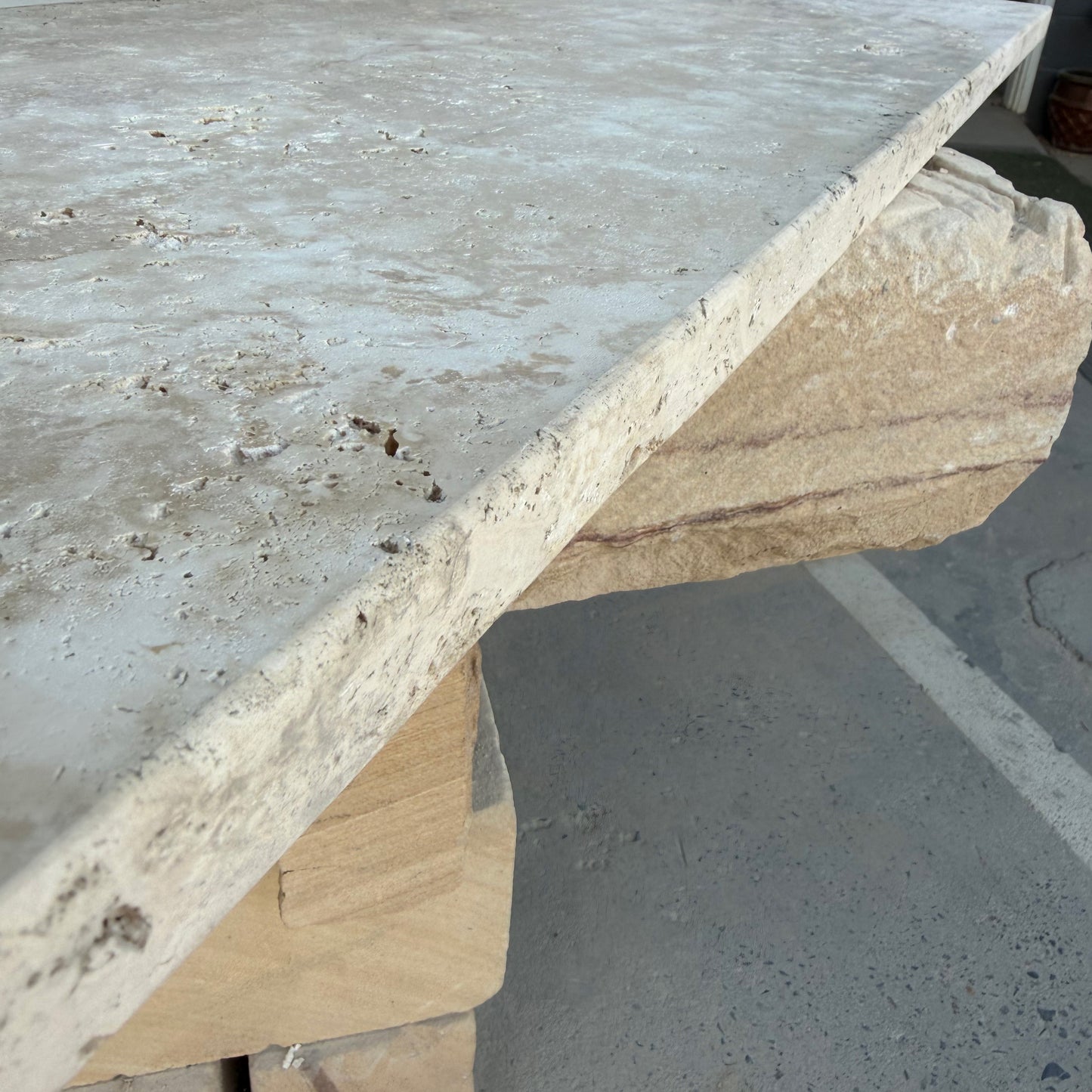 Classic Travertine 1220x406x30mm Natural Stone Pencil Edge Step Tread - 1st Quality