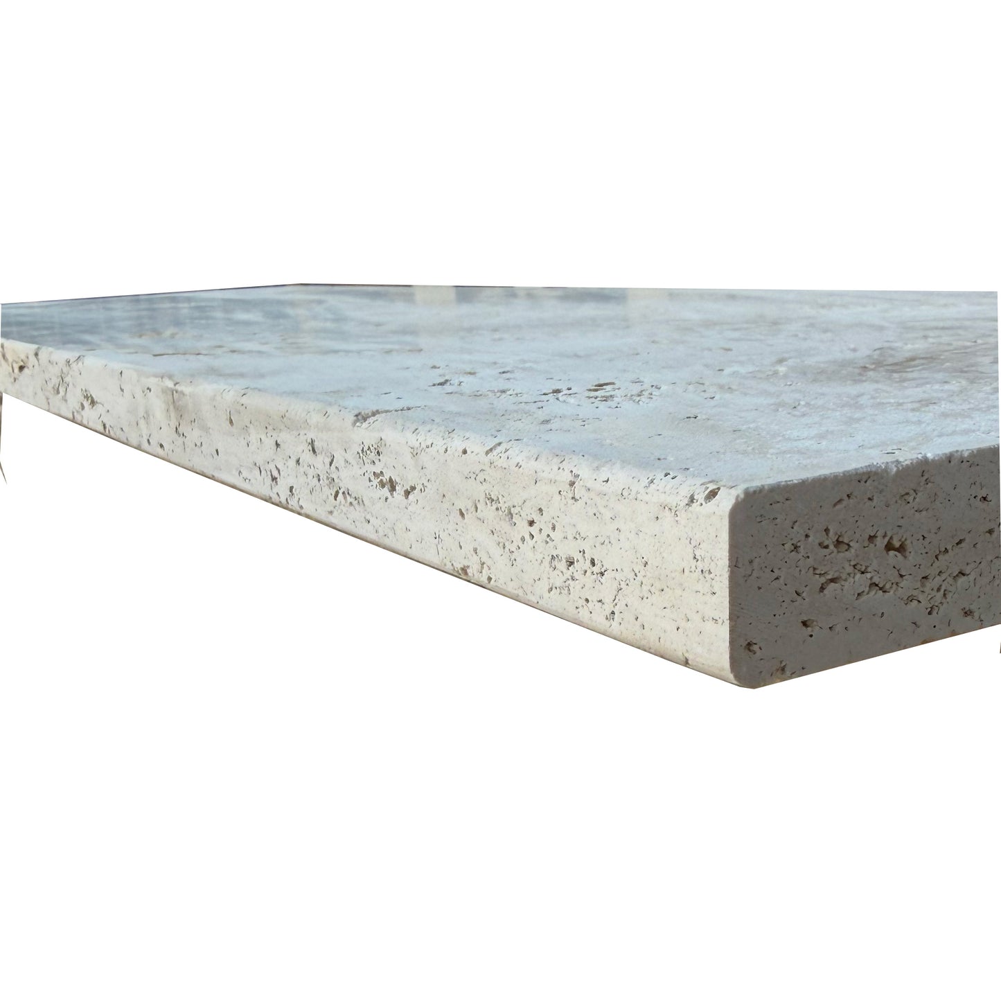 Classic Travertine 1220x406x30mm Natural Stone Pencil Edge Step Tread - 1st Quality