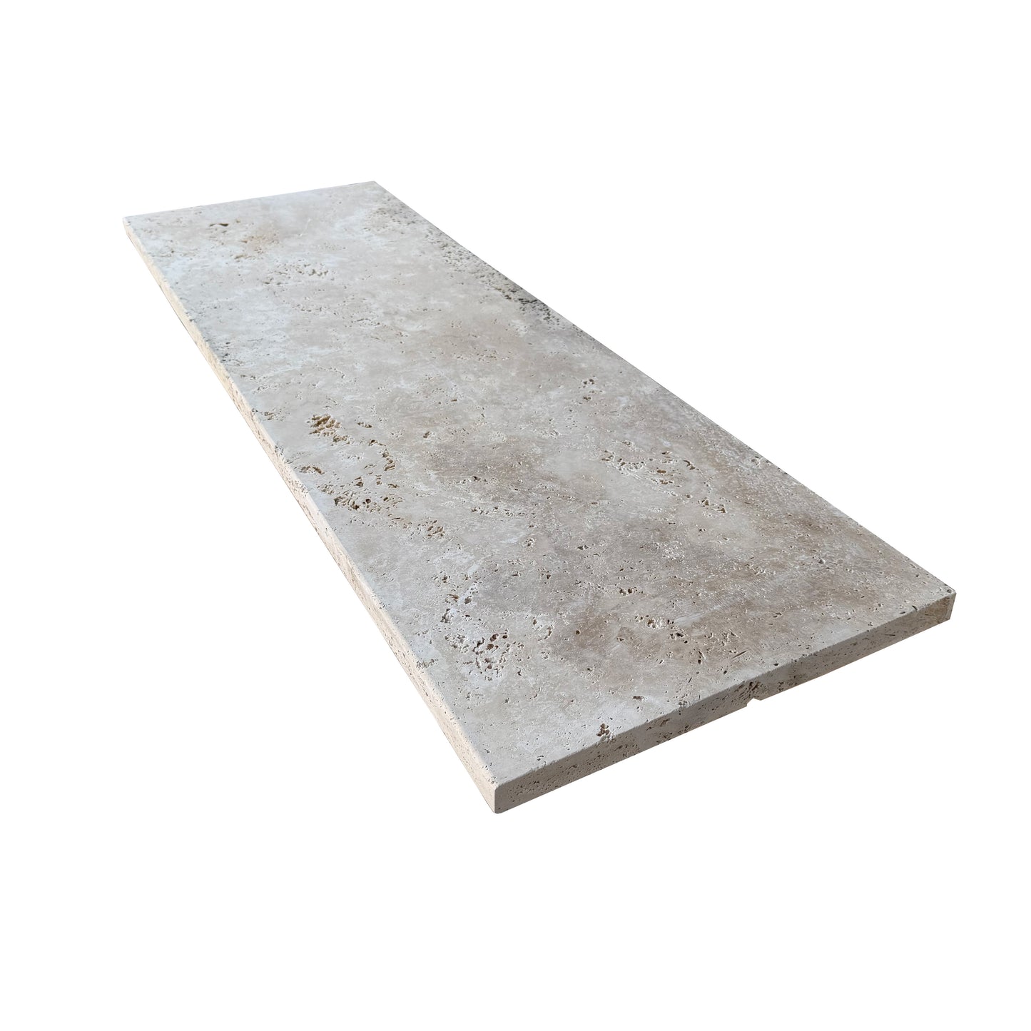 Classic Travertine 1220x406x30mm Natural Stone Pencil Edge Step Tread - 1st Quality