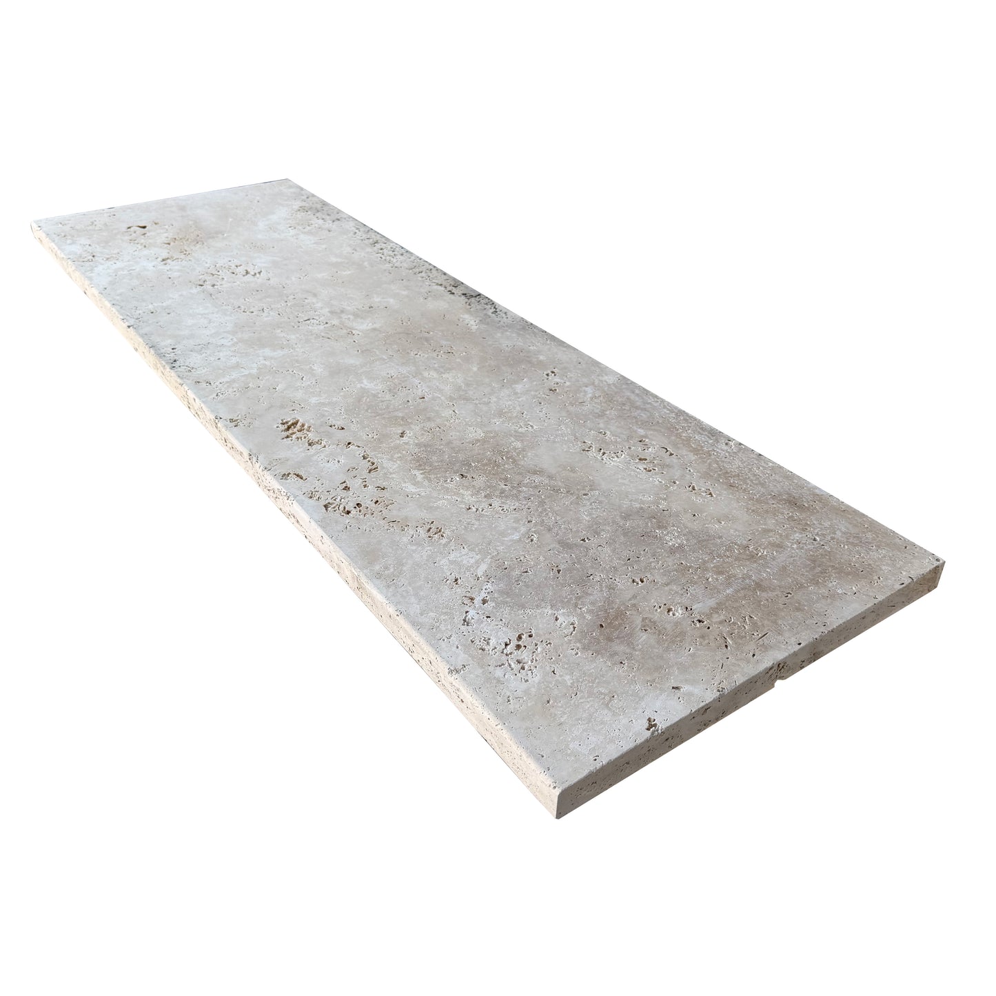Classic Travertine 1220x406x30mm Natural Stone Pencil Edge Step Tread - 1st Quality