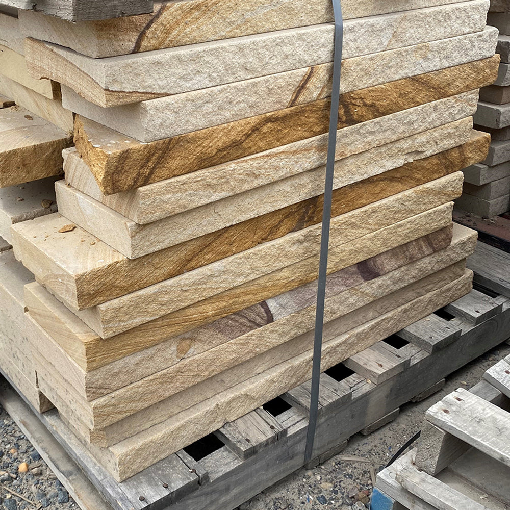 Australian Sandstone Hydrasplit Garden Edging / Capping - 200mm Wide - 1st Quality (Price Per Lineal Metre) - Pallet Picture - Available at Simon's Seconds