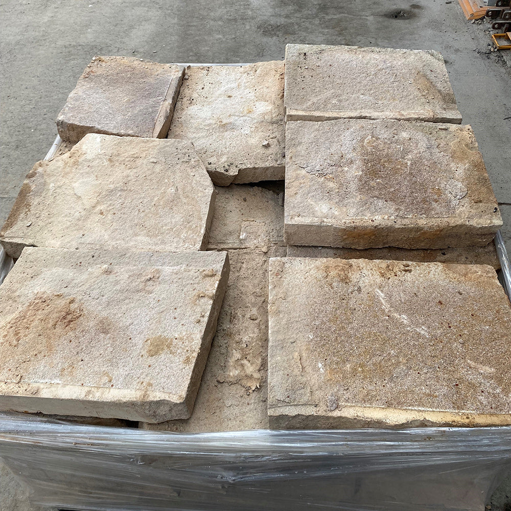 Australian Sandstone Handsplit Random Flagging - 50-100mm Thick - Sold per m2 only -1st Quality - Available at Simon's Seconds