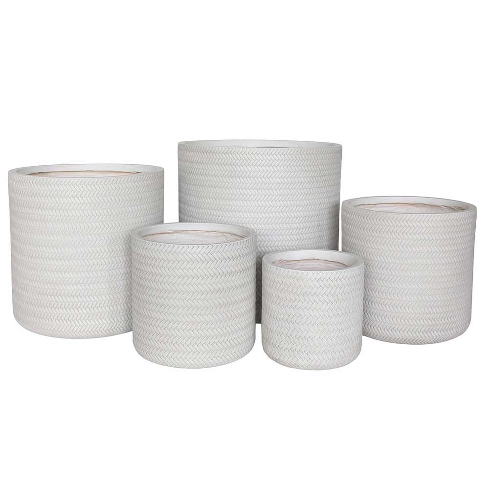 UrbanLITE Bamboo Cylinder Pot - White - Northcote Pottery - Available at Simon's Seconds