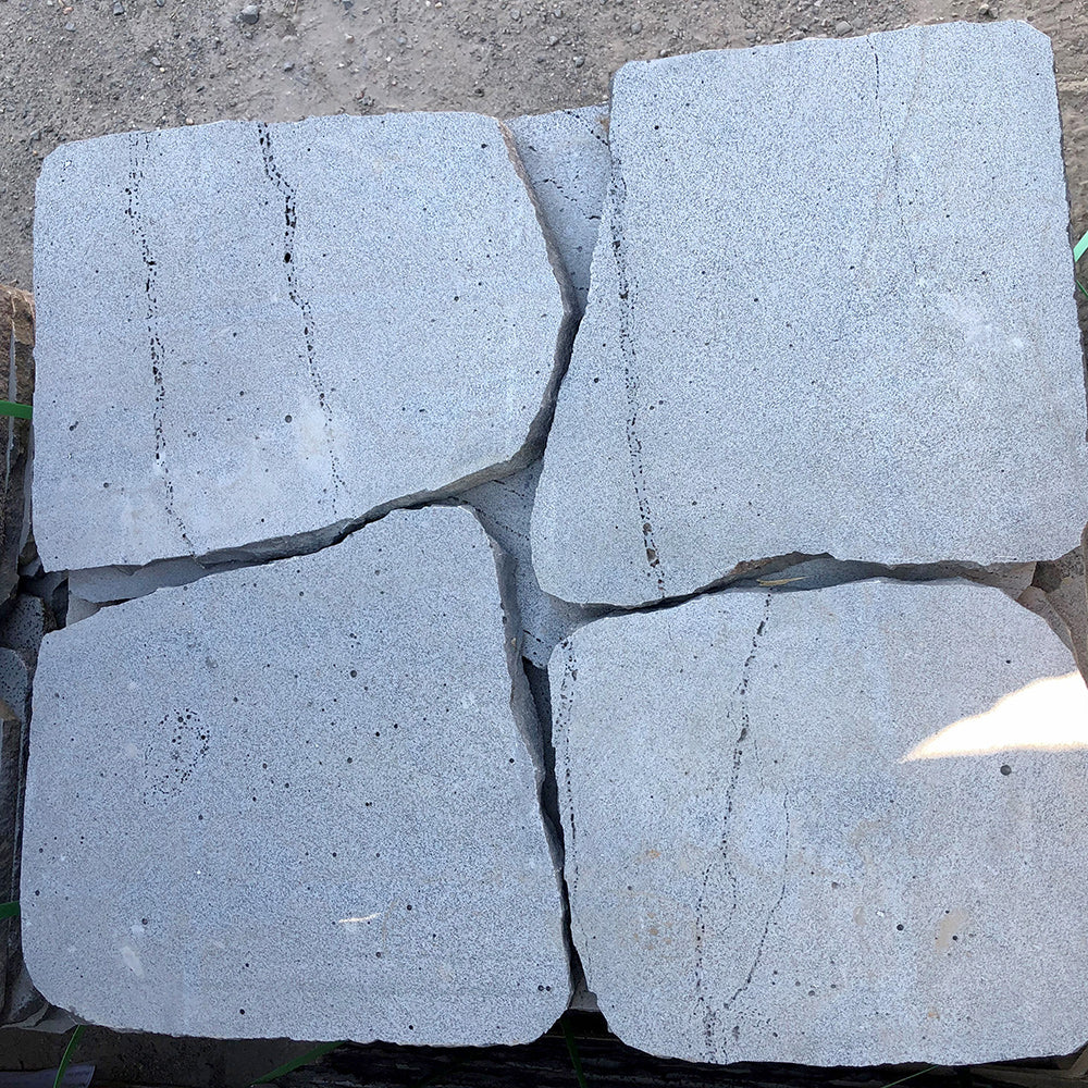 Lava Honeycomb Basalt / Bluestone 400-600mm x 30mm Random Natural Stone Flagging- 1st Quality - Price per Square Metre - Pallet picture - Available at Simon's Seconds