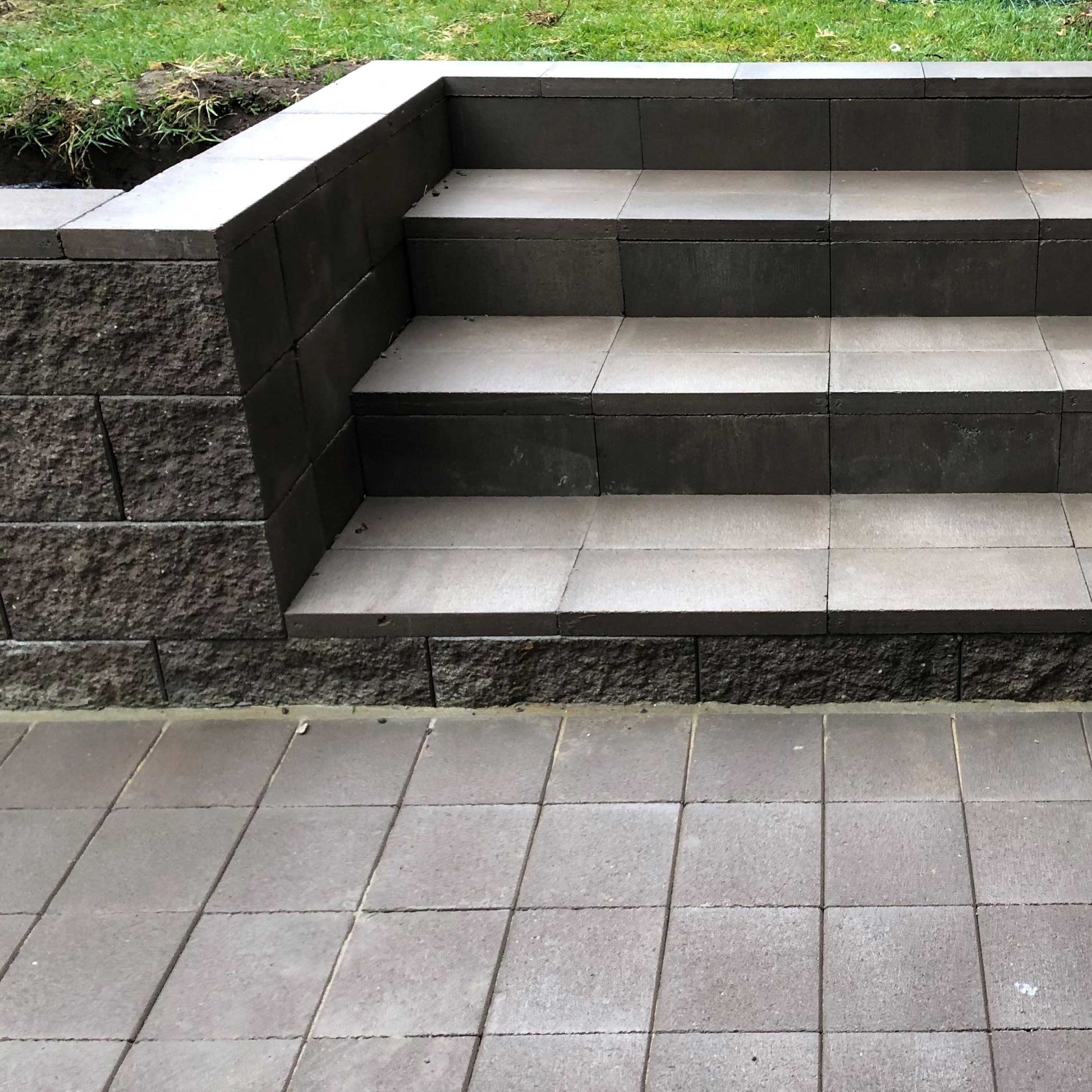 Easy Pave 190mm Concrete Pavers - Bush Rock - 1st Quality - Laid with Splitface Blocks - Available at Simon's Seconds