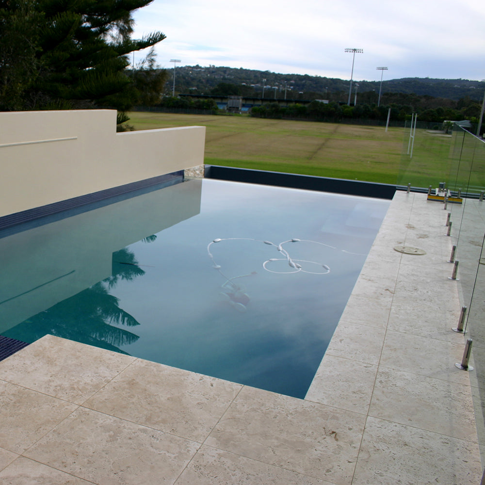 Classic Travertine 610x406x30mm Tumbled Natural Stone Pavers - 1st Quality - Swimming Pool - Available at Simon's Seconds