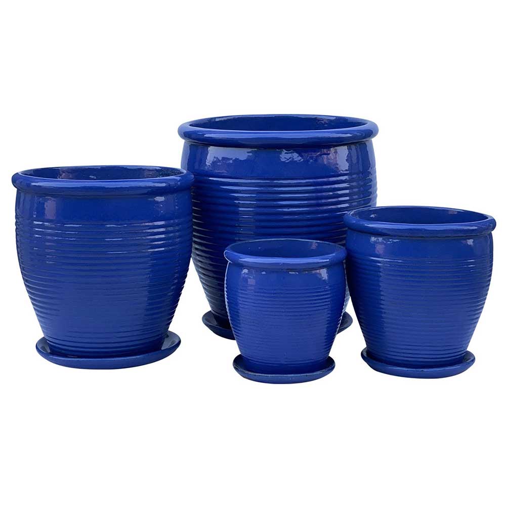 Primo Dutch Tub Glazed Pot - Blue - Northcote Pottery - Available at Simon's Seconds