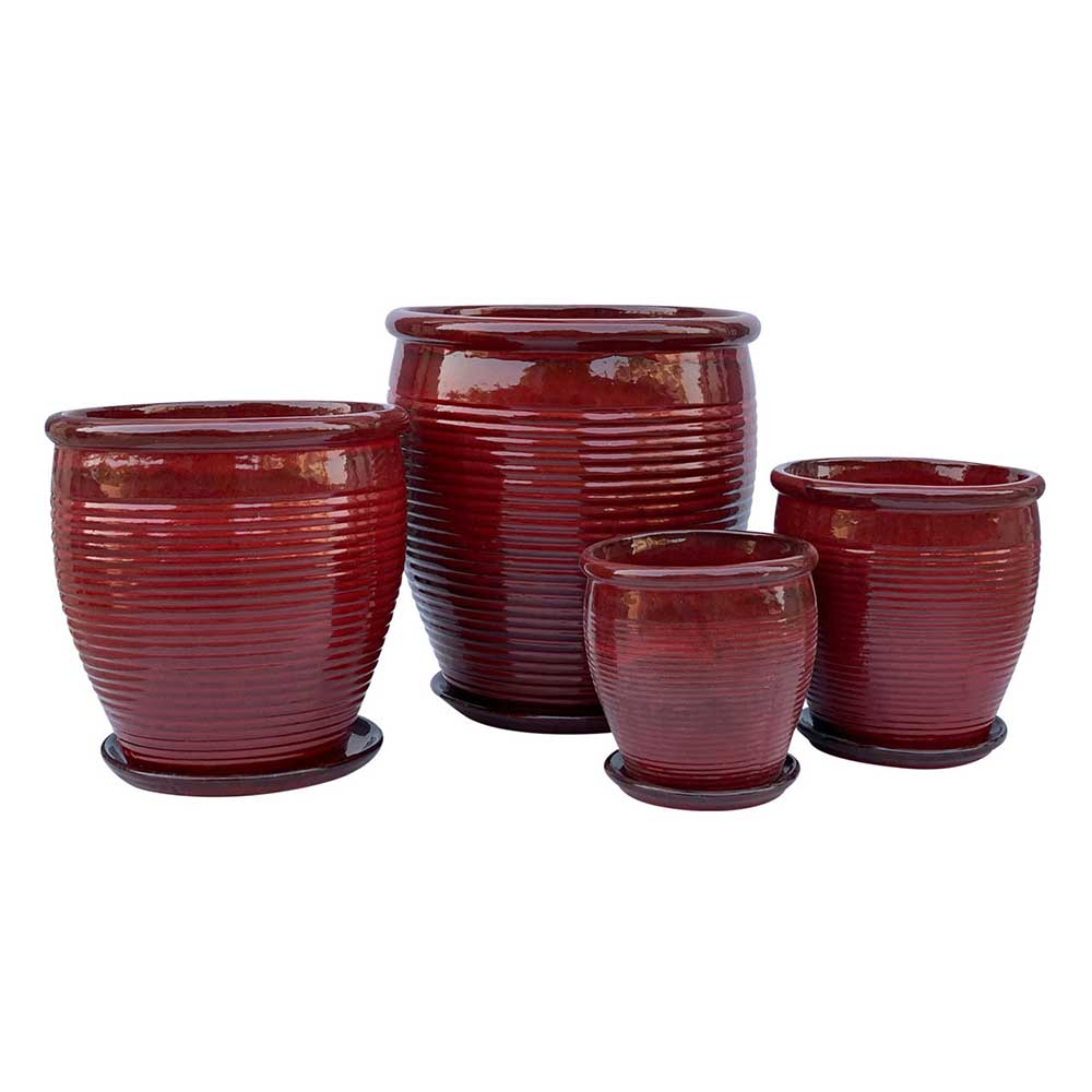 Primo Dutch Tub Glazed Pot - Wine - Northcote Pottery - Available at Simon's Seconds