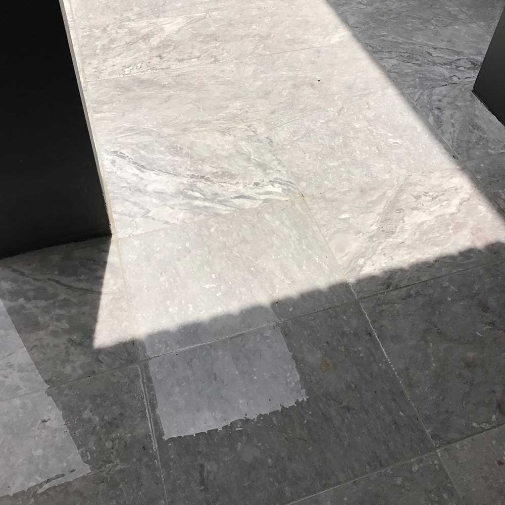 Grey Sky Limestone 400x400x20mm Natural Stone Pavers - 1st Quality - Laid - Available at Simon's Seconds