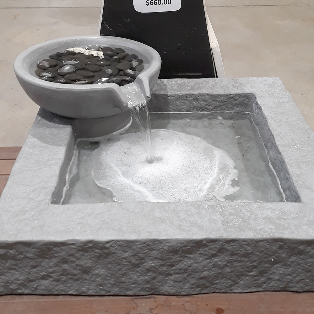 Jonas Grey Concrete Water Feature - Northcote Pottery - Available at Simons Seconds