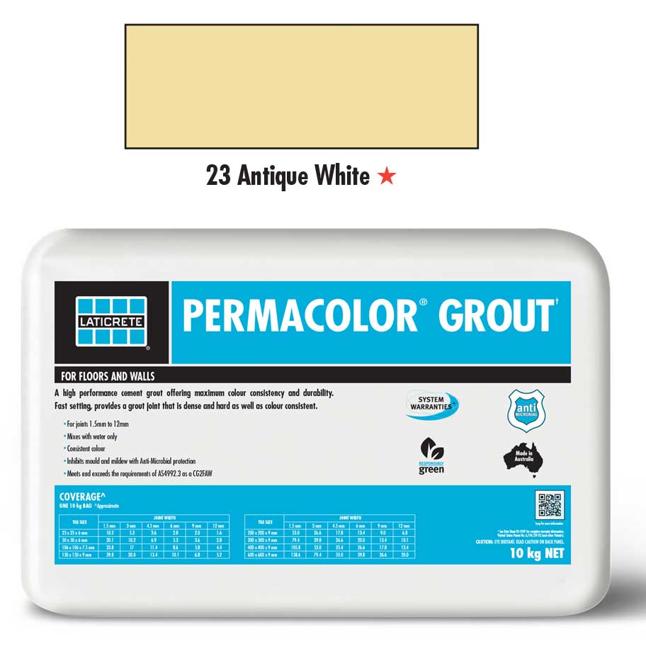 PERMACOLOR Grout - Antique White - 10kg Bag - 1st Quality - Available at Simon's Seconds