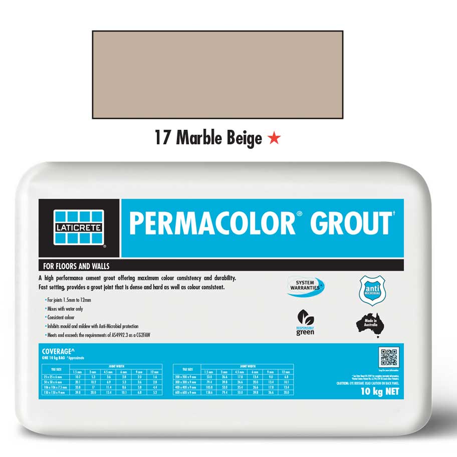 PERMACOLOR Grout - Marble Beige - 10kg Bag - 1st Quality - Available at Simon's Seconds