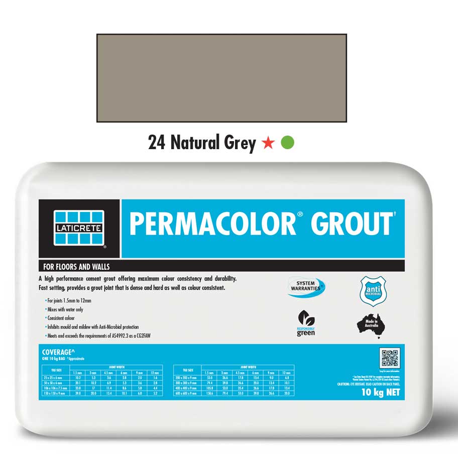 PERMACOLOR Grout - Natural Grey - 10kg Bag - 1st Quality - Available at Simon's Seconds