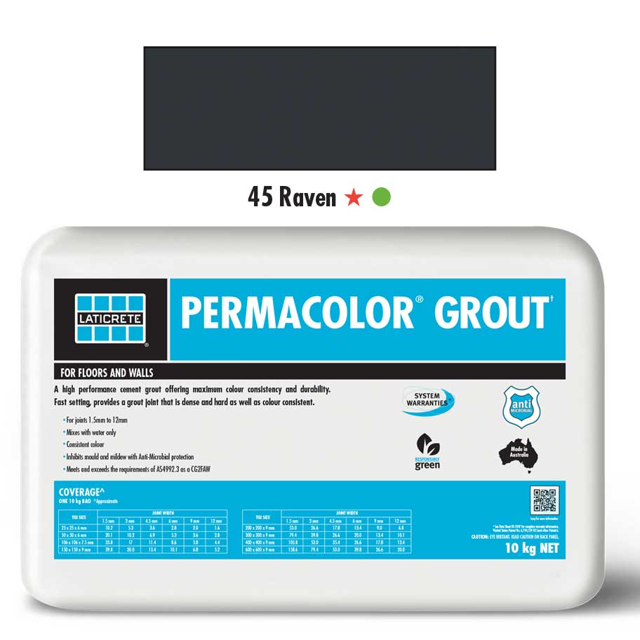 PERMACOLOR Grout - Raven - 10kg Bag - 1st Quality - Available at Simon's Seconds