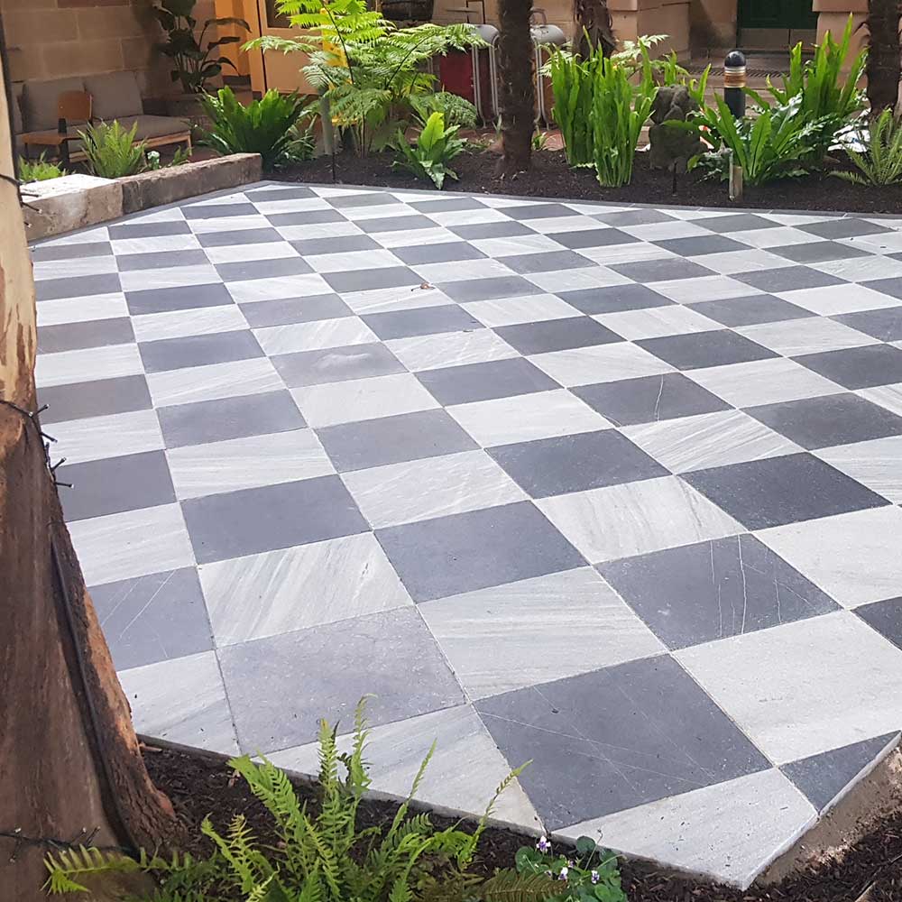 Blue Sky Limestone 400x400x30mm Natural Stone Pavers - 1st Quality - Laid with Lavido Marble - Available at Simon's Seconds