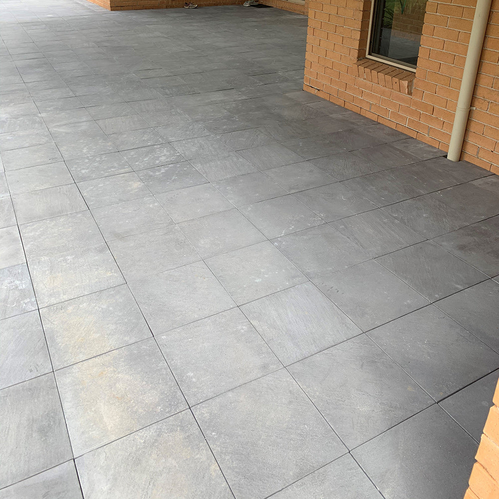 Myst 400x400x40mm Concrete Pavers - Charcoal - 1st Quality - Laid Landscaping Picture - Available at Simon's Seconds
