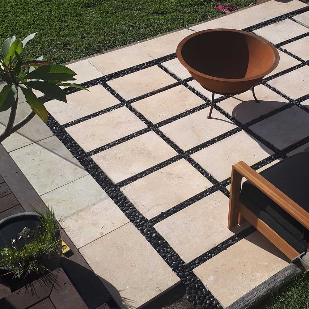 Portland Limestone 600x400x30mm Natural Stone Pavers - Commercial B Grade - Fire Pit Area - Available at Simon's Seconds