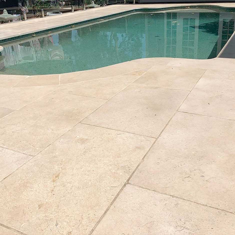 Portland Limestone 600x400x30mm Natural Stone Pavers - 1st Quality - Swimming Pool - Available at Simon's Seconds