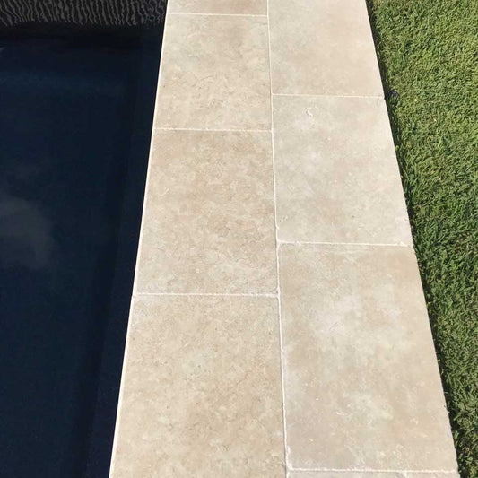Portland Limestone 600x400x30mm Natural Stone Pavers - 1st Quality - Swimming Pool Edge - Available at Simon's Seconds]