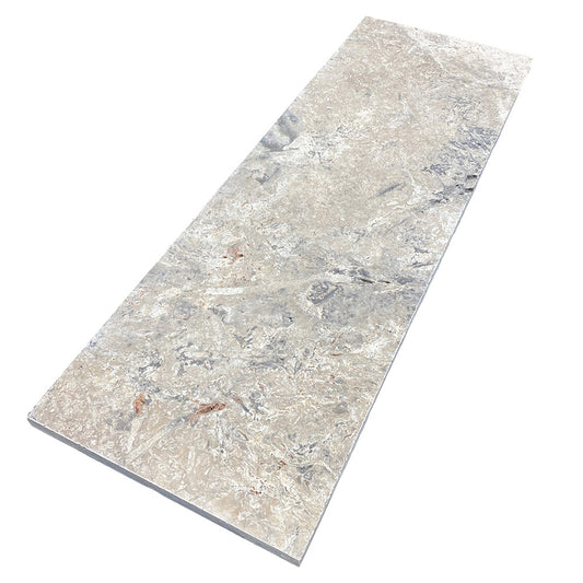 Silver Travertine 1220x406x30mm Natural Stone Step Tread - 1st Quality - Available at Simon's Seconds
