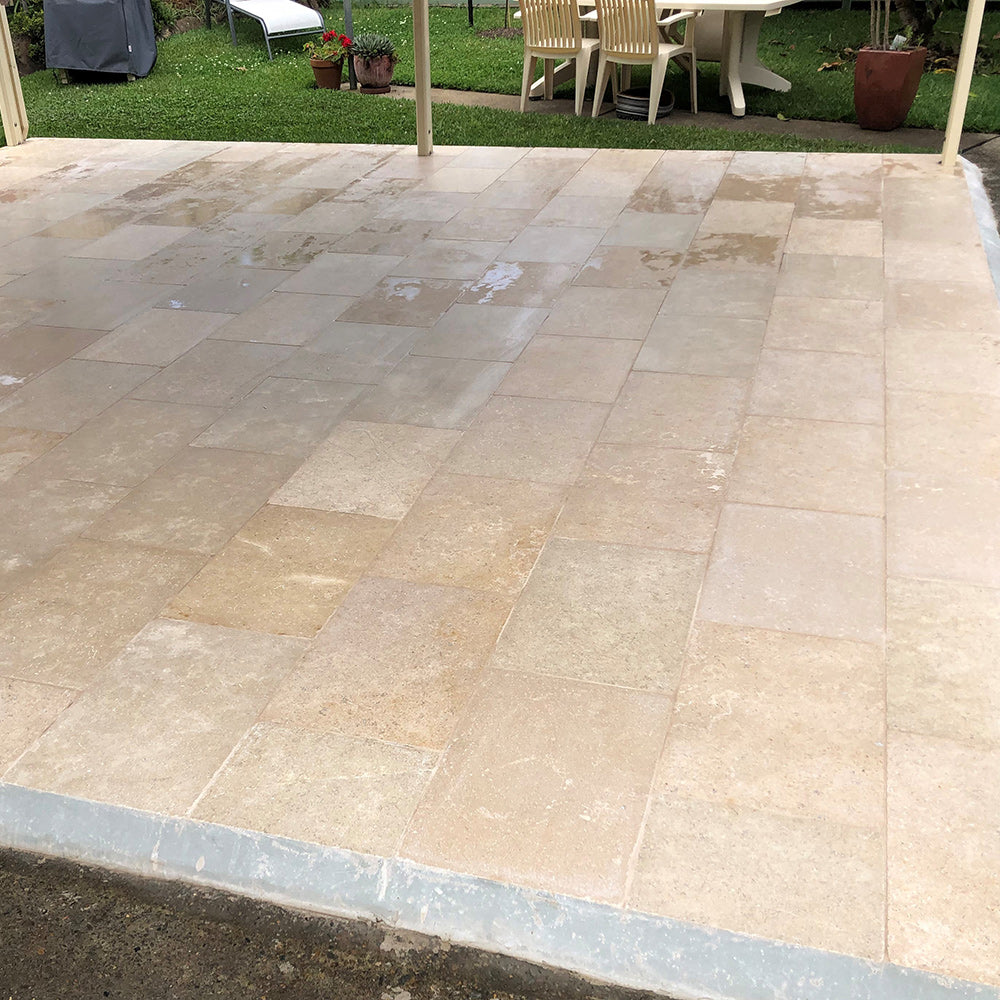 Sinai Pearl Limestone 600x400x30mm Natural Stone Pavers - 1st Quality - Available at Simon's Seconds
